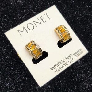 MONET NWT Mother of Pearl Magetic Clip On Earrings